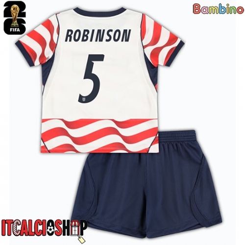 Stati Uniti Antonee Robinson #5 Prima Maglia Bambino Mondiali 2026 Manica Corta (+ Pantaloni corti)